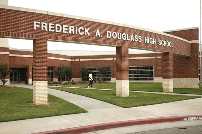 Frederick A. Douglass High School entrance lettering